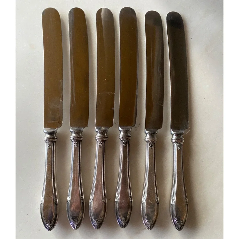 SET 6 DINNER KNIVES! Vintage GORHAM silverplate: PROVIDENCE pattern Monogram 